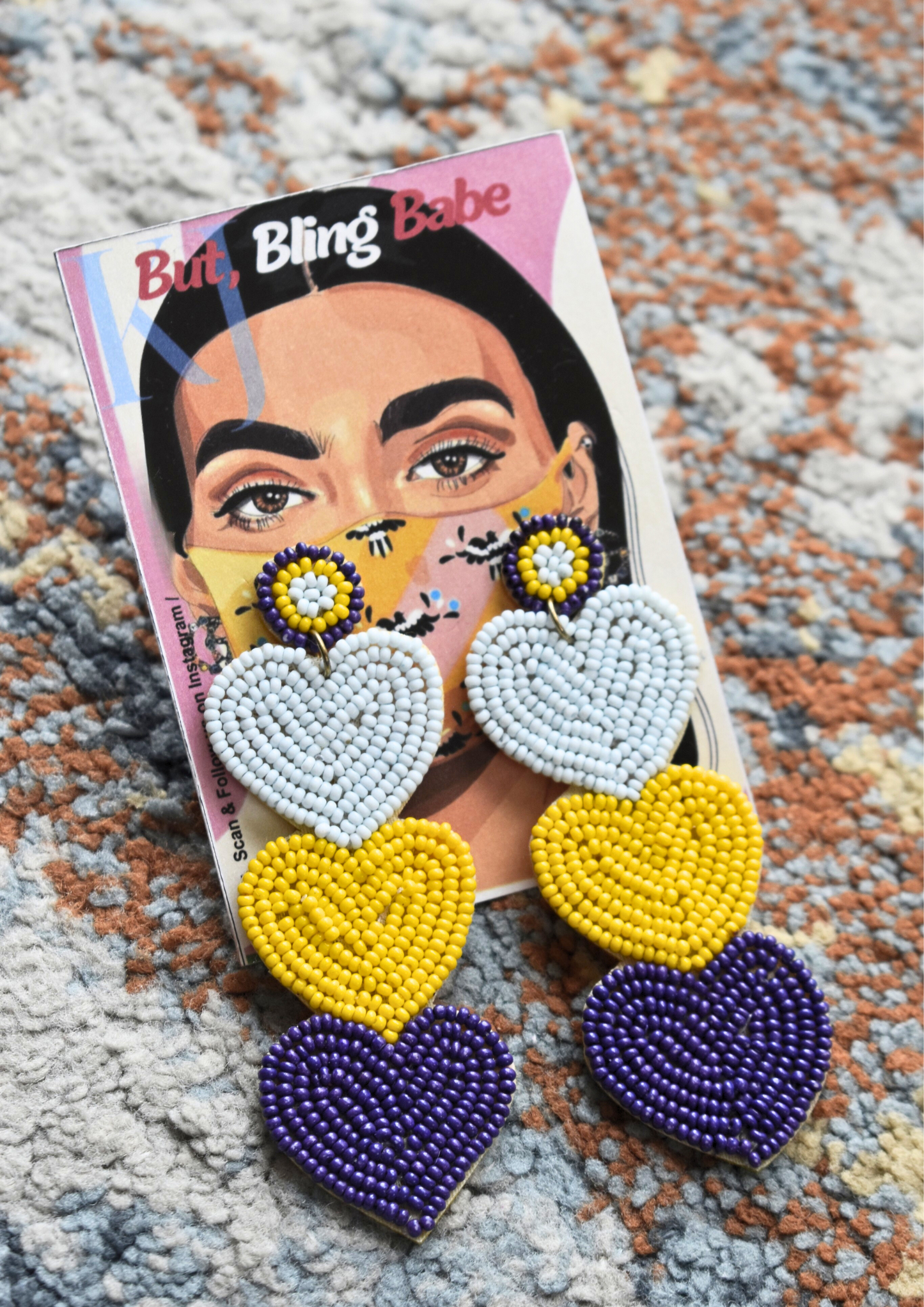 Triple Heartbeat - Handmade Beaded Earrings