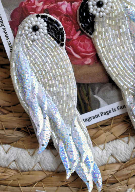 Pearlfectly Winged - Handmade Beaded Earring