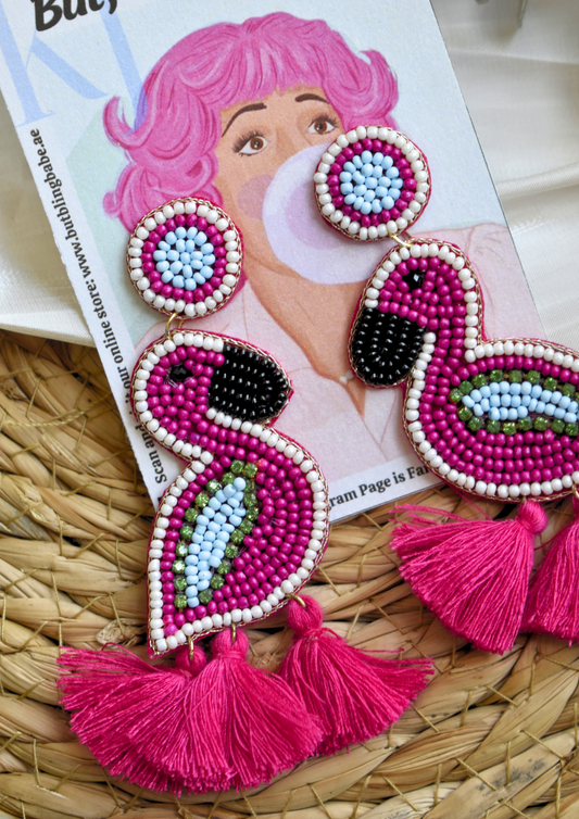 Blingo Flamingo - Handmade Beaded Earring