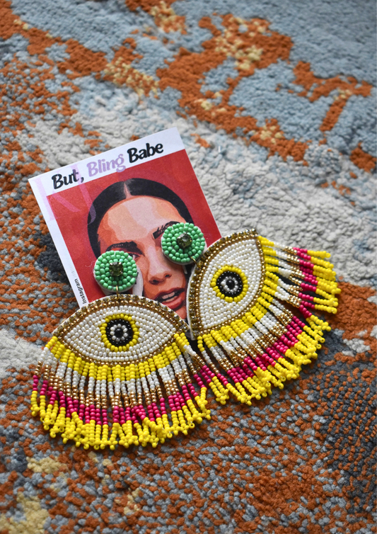 Sunrise Evil Eye - Handmade Beaded Earrings