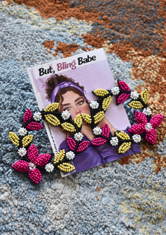Bloom Baby Bloom (Pink) - Handmade Beaded Earrings