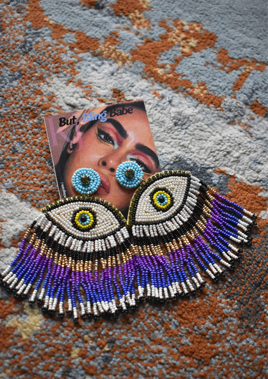 Sunset Evil Eye - Handmade Beaded Earrings