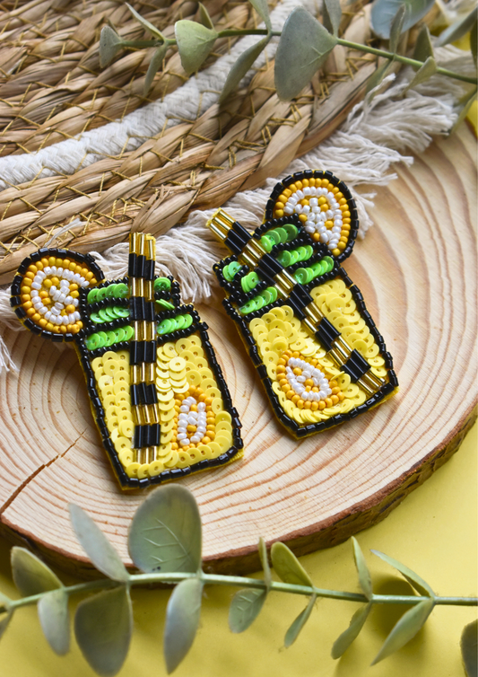 Lemonade Bliss - Handmade Beaded Earrings