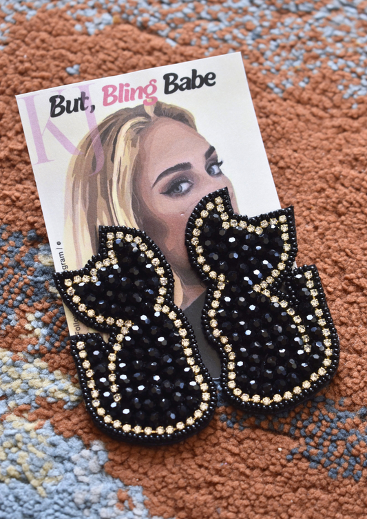 Purrfect Sparkle - Handmade Beaded Earrings