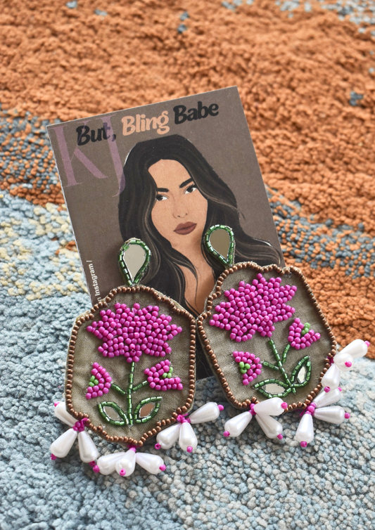 Mirror Bloom - Handmade Beaded Earringss