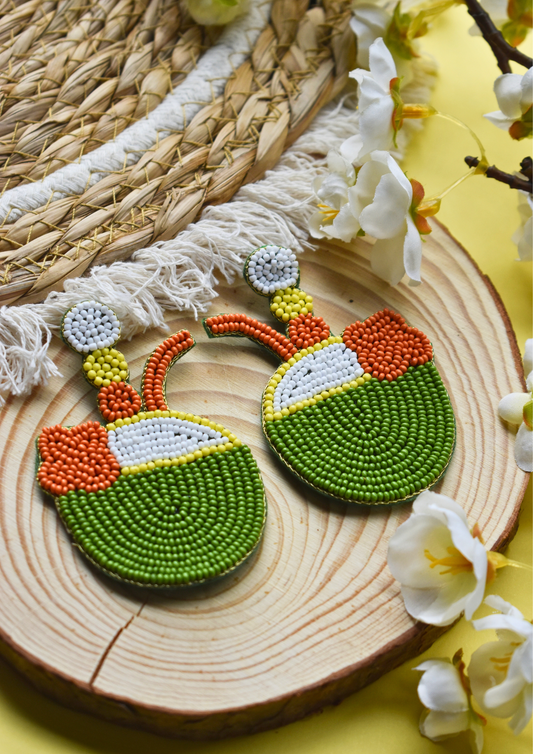 Tropical Burst - Handmade Beaded Earrings