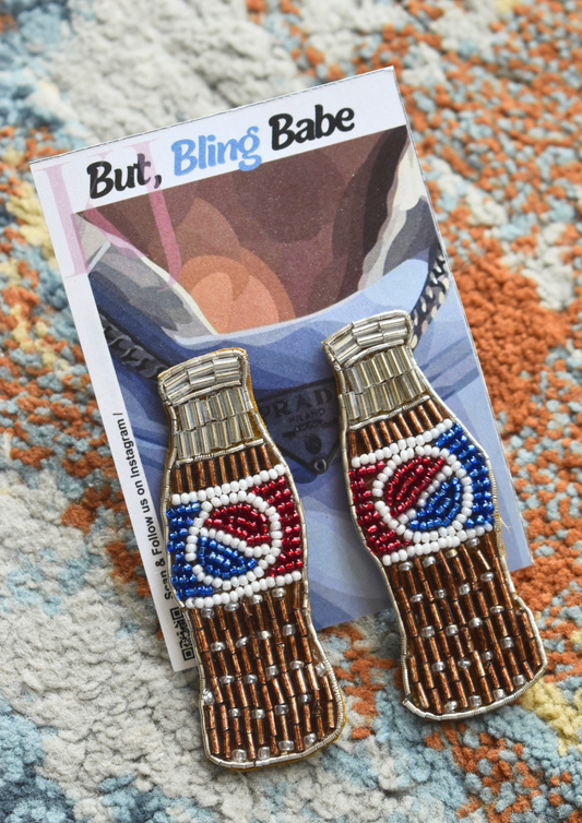 Coco Cola - Handmade Beaded Earrings