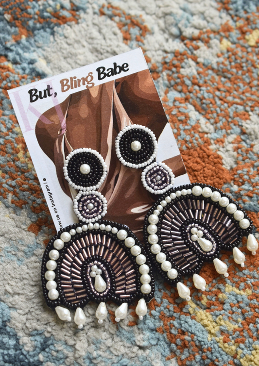 Midnight Muse - Handmade Beaded Earrings