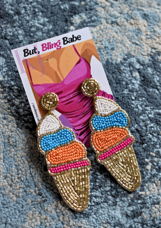 Ice-Cream, You Scream, We Scream - Handmade Beaded Earrings