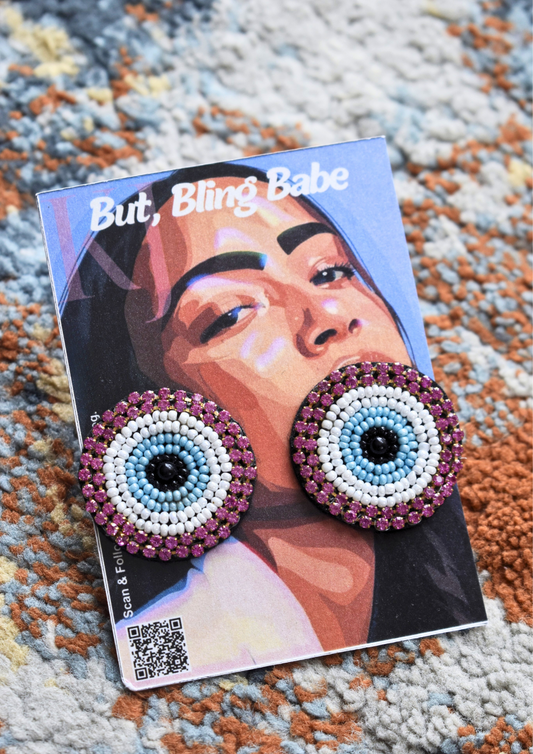 Evil Eye, But Make It Bling - Handmade Beaded Earrings