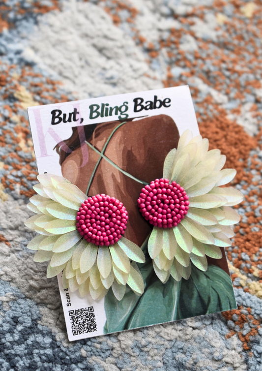 Color me Shimmer Green - Handmade Beaded Earrings