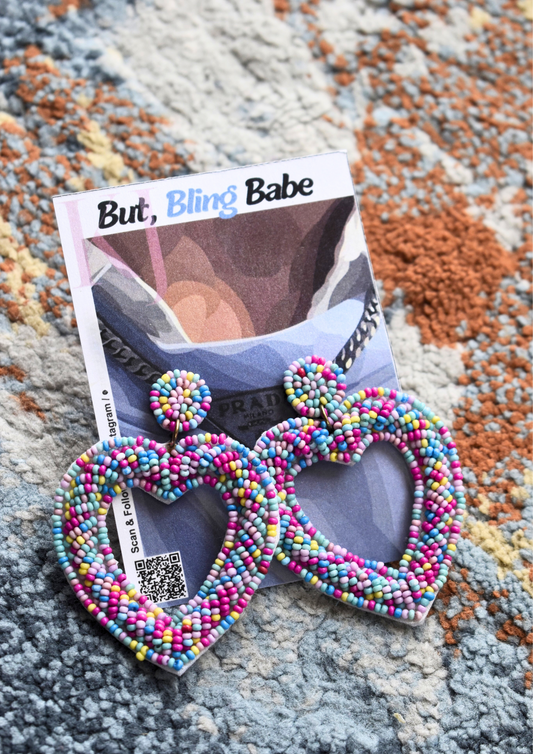 Heart Full of Sprinkles - Handmade Beaded Earrings