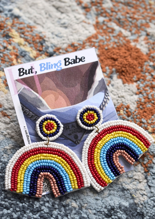 Rainbow Vibes Only - Handmade Beaded Earrings