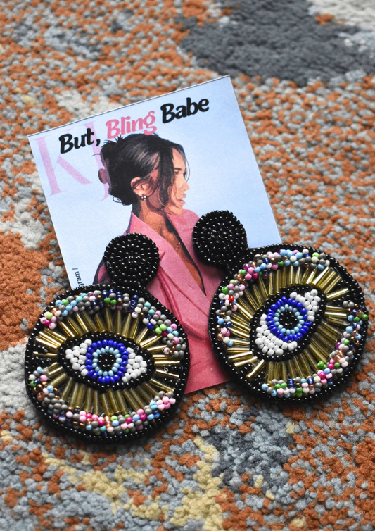 Evil Eye Candy (Multicolor) - Handmade Beaded Earrings