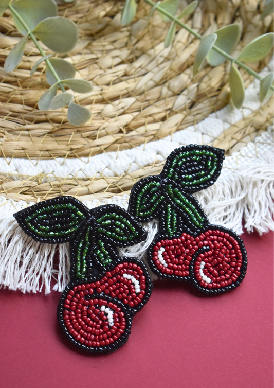 Cherry Bomb - Handmade Beaded Earrings