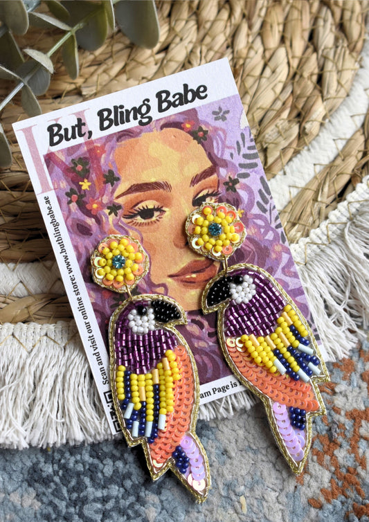 Parrot-dise Calling - Handmade Beaded Earring