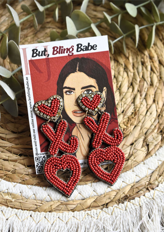 XOXO, Bling Babe - Handmade Beaded Earring