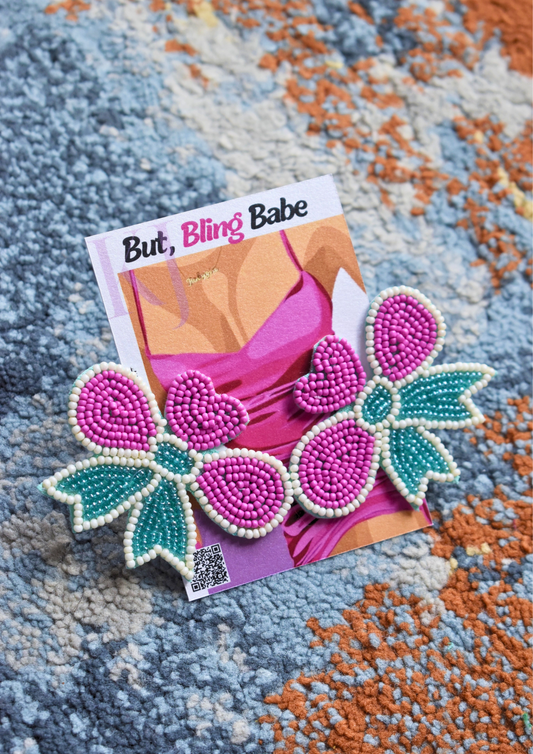 Berry Cute Blossoms - Handmade Beaded Earrings