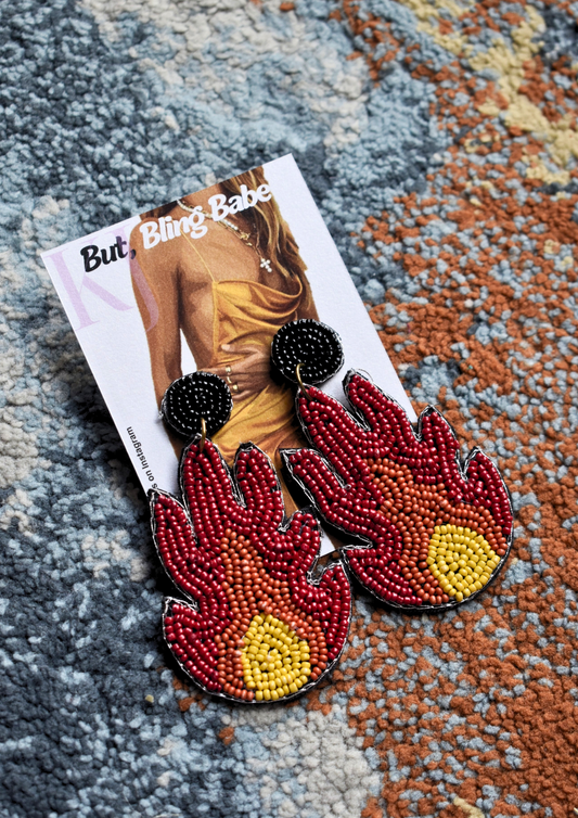 Too Hot To Handle - Handmade Beaded Earrings