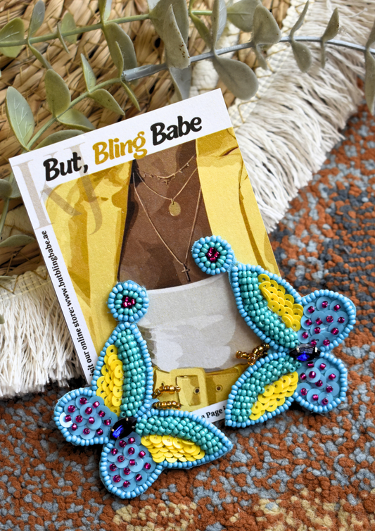 Flutter Bling - Handmade Beaded Earring