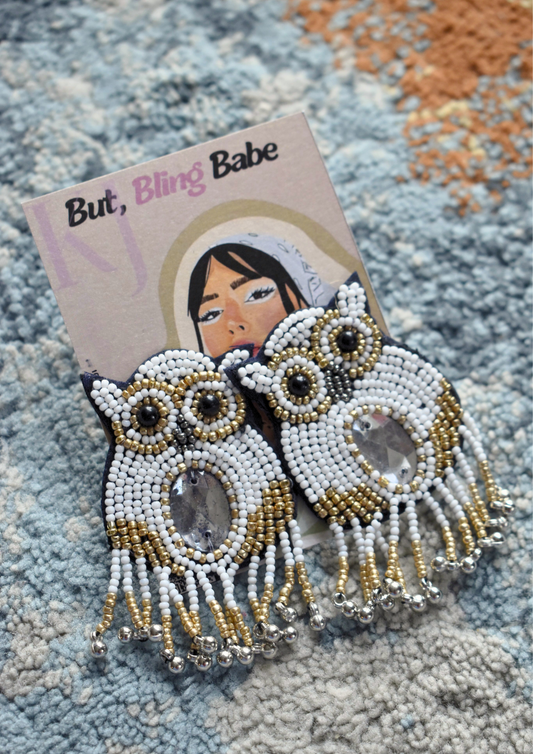 Owl Eyes On Me - Handmade Beaded Earrings