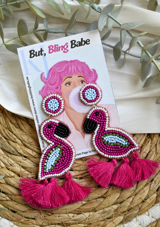 Blingo Flamingo - Handmade Beaded Earring
