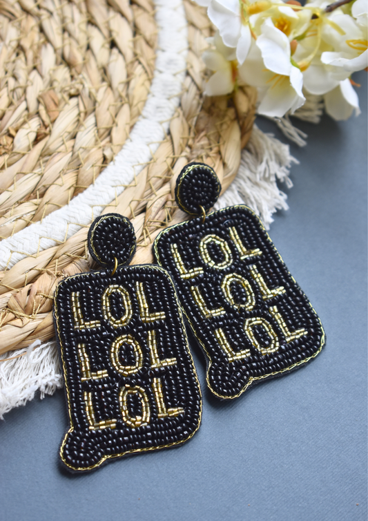 LOL with Sass! - Handmade Beaded Earrings
