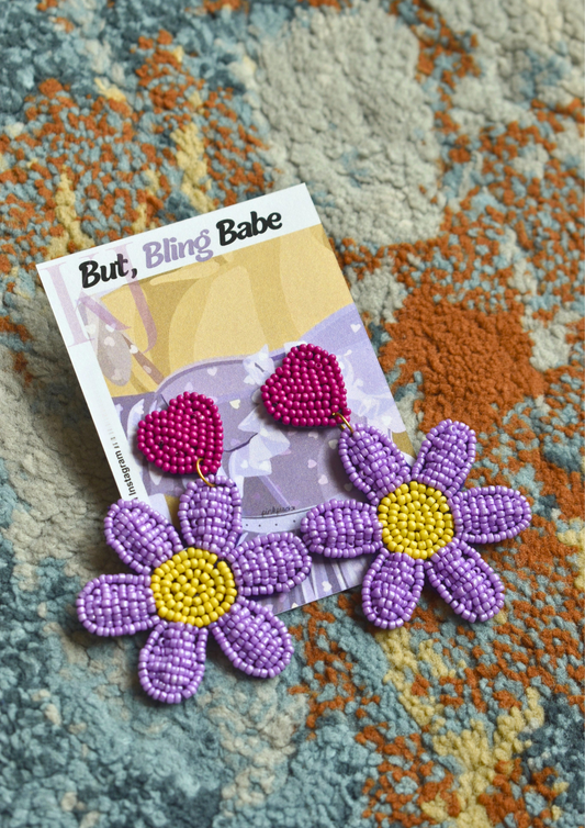 Love Me Lavender - Handmade Beaded Earrings