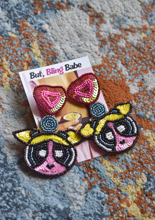 Power Puffin’ - Handmade Beaded Earrings