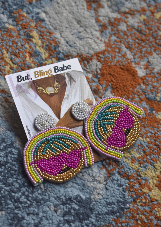 Beach Bling Babe - Handmade Beaded Earrings