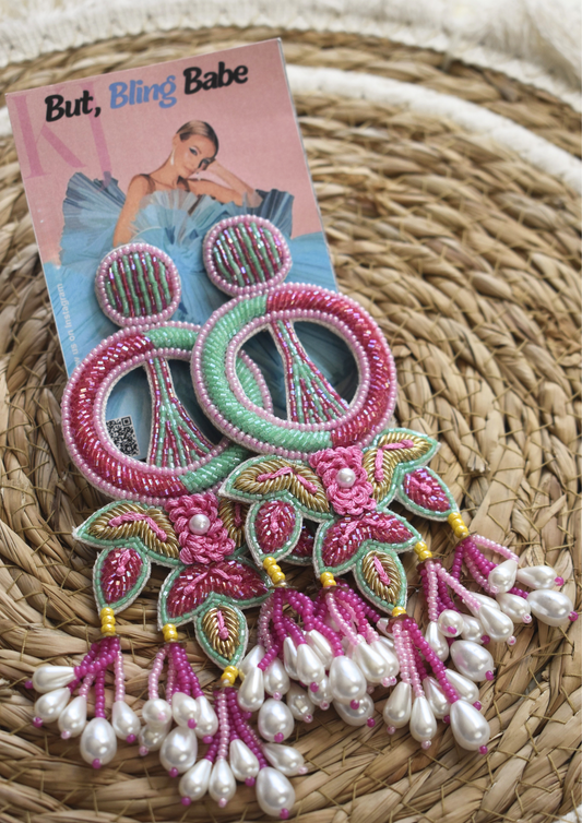 Ballerina Blossoms - Handmade Beaded Earrings