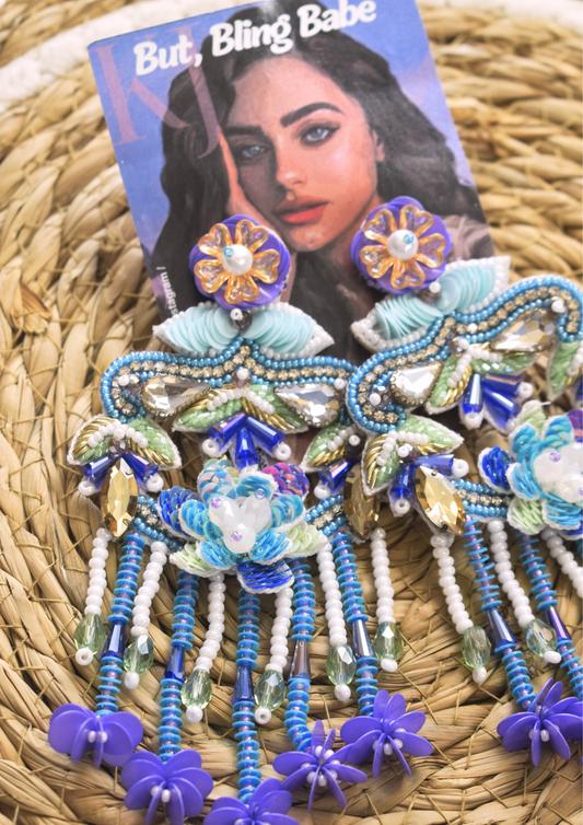 Ocean Bloom Drip - Handmade Beaded Earrings