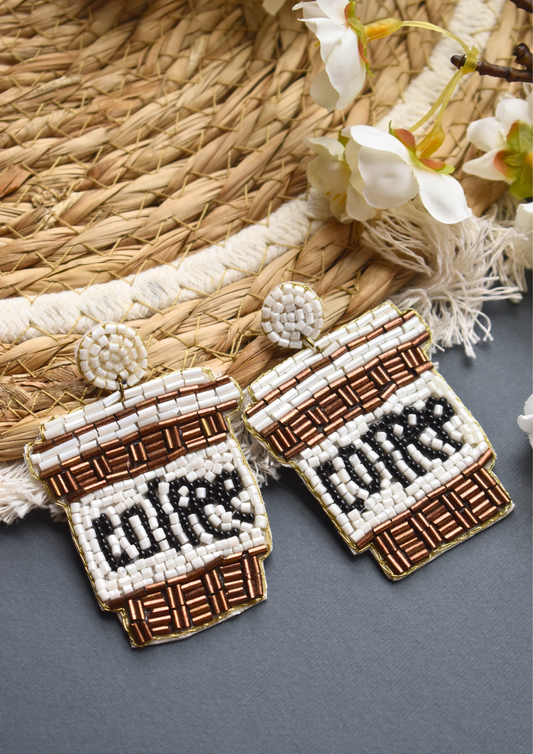 Espresso Yourself - Handmade Beaded Earrings