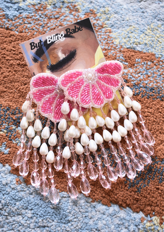 Bubblegum Blush - Handmade Beaded Earrings