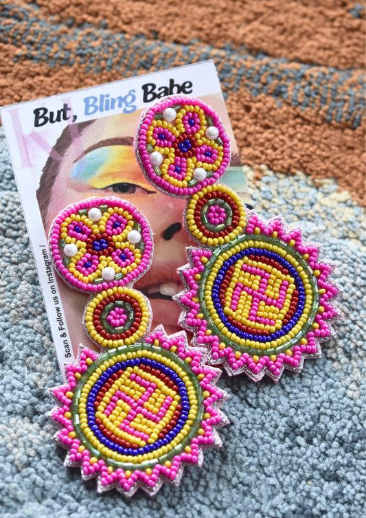 Dhol & Dazzle - Handmade Beaded Earrings