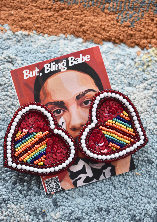 Heart On Fire - Handmade Beaded Earrings