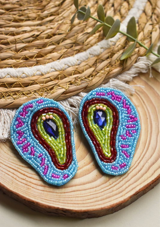 Sliced to Perfection – Avocado - Handmade Beaded Earrings