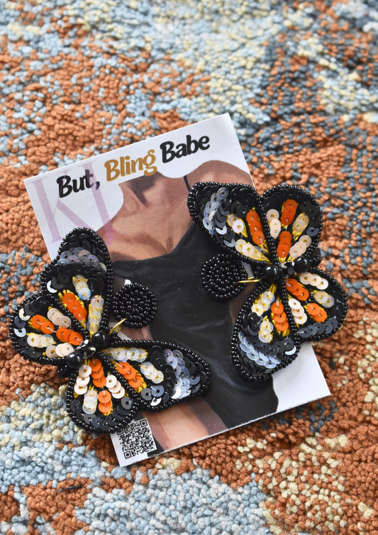 Golden Hour Wings - Handmade Beaded Earrings
