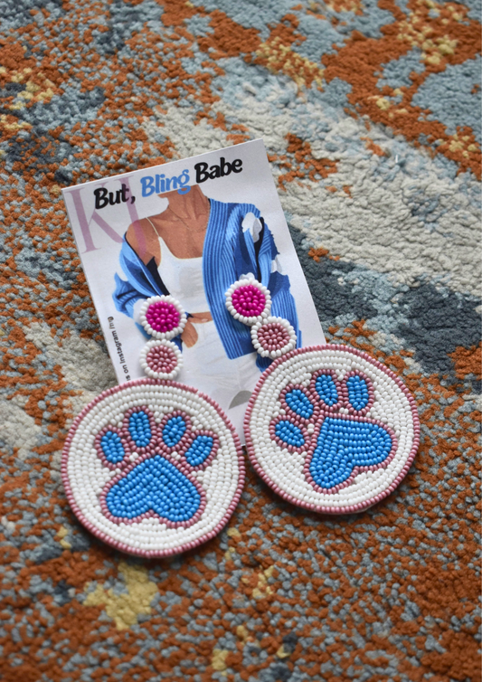 Paw-some Vibes - Handmade Beaded Earrings